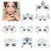 VEUWOLM 9 Pcs Strass Visage Auto-Adhésif, Autocollant Visage Festival, Strass Maquillage Tatouage Temporaire, Tatouage Autoco