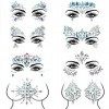 Czemo Strass Autocollant 8 Ensembles Strass Visage Cristal Bijoux Bindi Festival Strass Adhesif Tatouage Strass pour Visage F