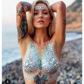 Czemo Strass Autocollant 8 Ensembles Strass Visage Cristal Bijoux Bindi Festival Strass Adhesif Tatouage Strass pour Visage F