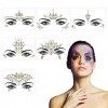 CHIFOOM 6 PCS Visage gemmes Strass Autocollant Visage Bijoux de Lumineux Maquillage Artistique Cristal de temporaire Auto-adh