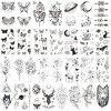 HOWAF 30 Feuilles Tatouage Ephemere Femme, Tatouage Temporaire Faux Tatouage Femme Tatouage Papillon Butterfly Temporary Tatt