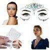 Strass Visage Accessoire Beauté, Tatouage Temporaire Autocollant Paillette Festival Avec Strass Autocollants Cristal, Diamant