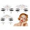 Strass Autocollant Visage Festival 3 Pcs Lumineux Visage Bijoux Maquillage Festival Stickers Accessoire, Paillettes Visage Fe