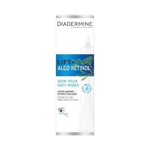 Diadermine - Lift+ Algo Retinol - Soin des YeuxGobal Anti-Rides - Criste Marine et Extrait dAlgues - Hydrate et Illumine le ...