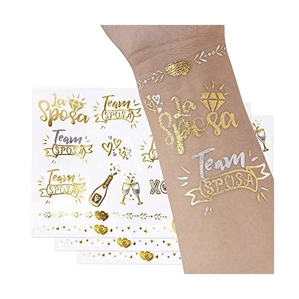 FLOFIA 3 Feuilles Sticker Sposa+Team Sposa