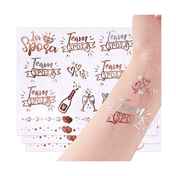 FLOFIA 3 Feuilles Sticker Sposa+Team Sposa