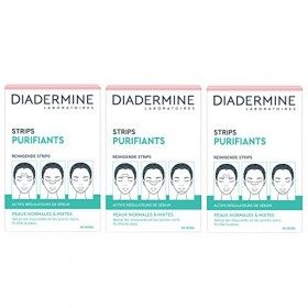 Diadermine - Pack de 3 x 6 Strips Purifiants Visage - Anti Points Noirs/Impuretés - Peaux Normales à Mixtes - Actifs régulate...