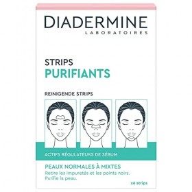 Diadermine - Pack de 3 x 6 Strips Purifiants Visage - Anti Points Noirs/Impuretés - Peaux Normales à Mixtes - Actifs régulate...