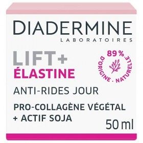 Diadermine - Lift+ Elastine - Crème de Jour Visage - Soin Anti-Rides Ultra Tenseur - Pro-Collagène végétal et actif soja - 89...
