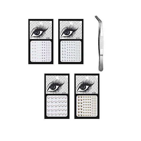 Dochais Dochais 4pcs Strass Visage Strass Autocollant Visage Strass Maquillage Tatouage Temporaire Strass Visage Festival Pou