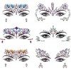 Dochais Dochais 4pcs Strass Visage Strass Autocollant Visage Strass Maquillage Tatouage Temporaire Strass Visage Festival Pou