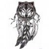 Wolf Attrape-rêves Tattoo Noir Bras tatouage bras aussi pour le corps épaule dos jambes hb577