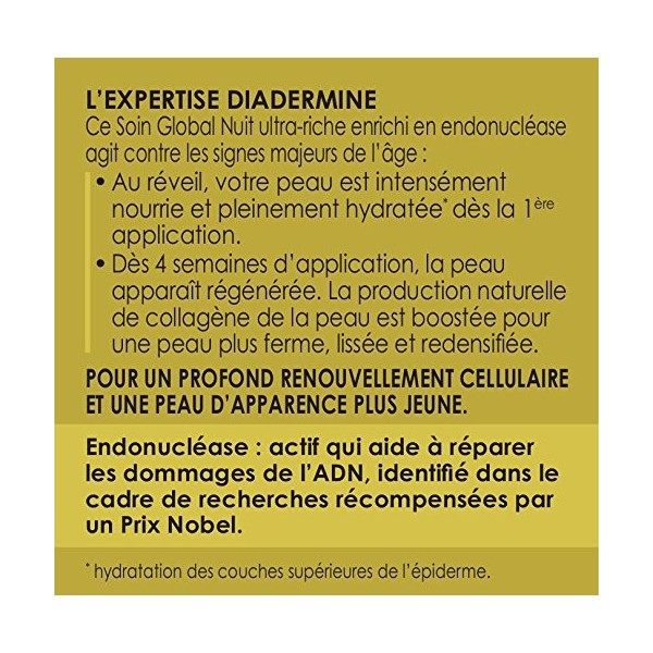 Diadermine - Expert Fondamental - Crème de Nuit Visage - Anti-âge - Peaux Matures et Exigeantes - Régénère, Revitalise, Raffe...