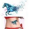 Faux tatouage, 3 feuilles de tatouage, motifs de chevaux, 3 couleurs, pour bras, avant-bras