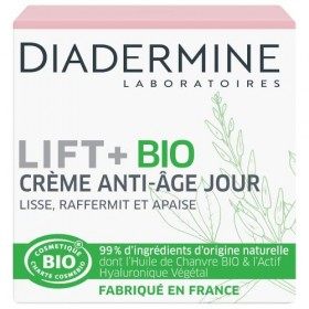 Diadermine - Lift+ Bio - Crème Visage Anti-Âge Jour - Lisse, Raffermit et Apaise - 99% dingrédients dorigine naturelle - So C...