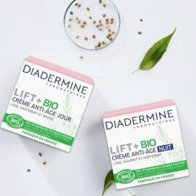 Diadermine - Lift+ Bio - Crème Visage Anti-Âge Jour - Lisse, Raffermit et Apaise - 99% dingrédients dorigine naturelle - So C...
