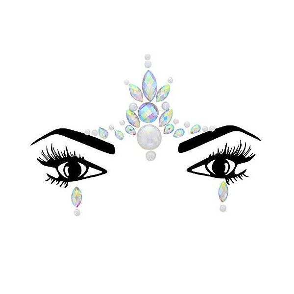 Zacs Alter Ego – Perles et strass pour le visage – Art corporel pour festivals - Violet - Taille Unique