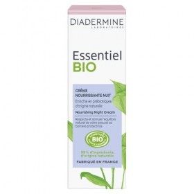 Diadermine - Essentiel Bio - Crème Visage Nourrissante Nuit - Enrichie en Prébiotiques dOrigine Naturelle - Certifiée Bio - ...