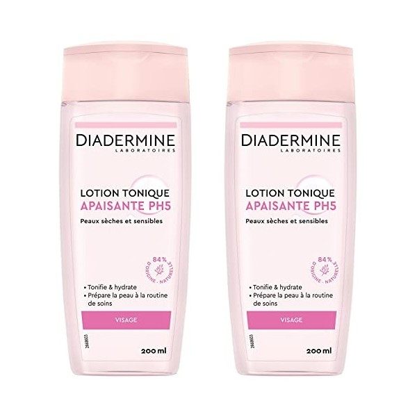 Diadermine - Lotion Tonique Apaisante PH5 - Peaux Sèches et Sensibles - Tonifie et Hydrate - Prépare la Peau à la Routine - 8...
