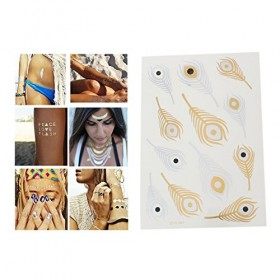 Tatouage temporaire doré et noir pour la peau - Motif 17