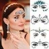 4 Ensembles de Gemmes de visage,Strass Visage Autocollant,Paillettes Temporaire Tatouage Visage Cristaux et Pierres Précieuse