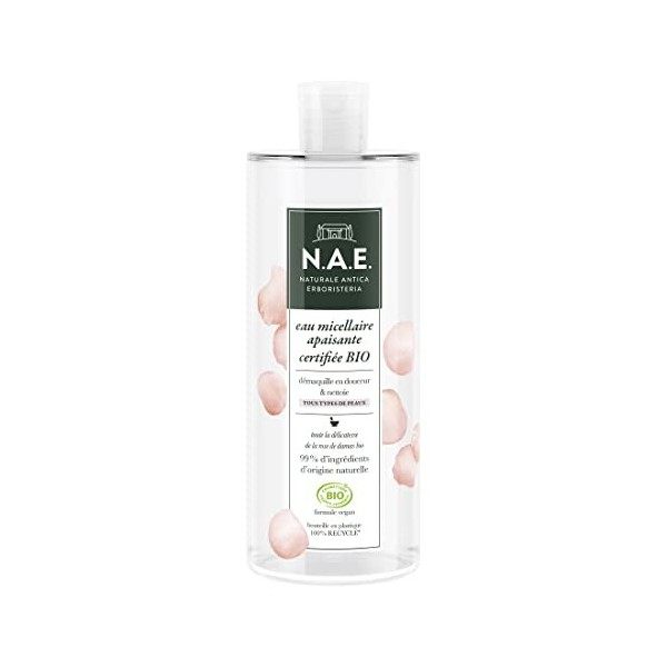 N.A.E. - Eau Micellaire Démaquillante Nettoyante Visage - Parfum de Rose Frais - Certifiée Bio - Formule Végane - Nettoyant V