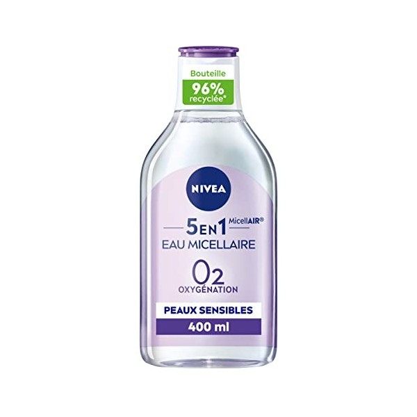 NIVEA demaquillant Eau Micellaire O2 Sensible Nettoie 400 ml