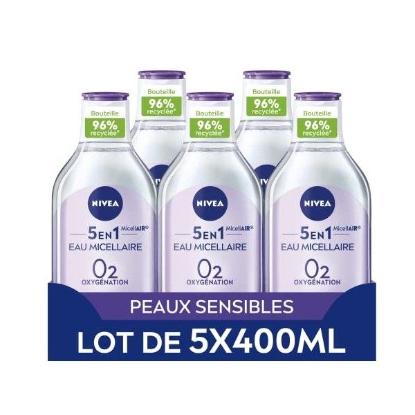 NIVEA demaquillant Eau Micellaire O2 Sensible Nettoie 400 ml