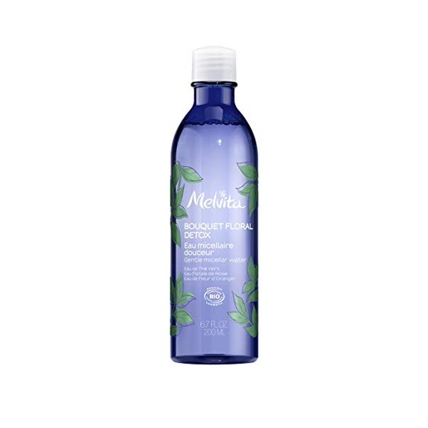 Melvita Eau Micellaire Bio Bouquet Floral Detox Démaquillante pour Peau Nette, 200 ml, 1 Unité