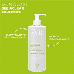 SVR - Eau Micellaire Anti-Imperfection Sebiaclear - Soin Purifiant, Nettoyant & Démaquillant Visage - Même Waterproof - Pour 