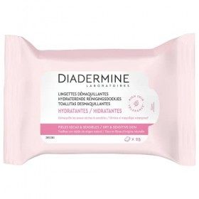 Diadermine - Lingettes Démaquillantes Nettoyantes Hydratantes - Nettoyant Visage - Peaux sèches et sensibles - Haute Toléranc...