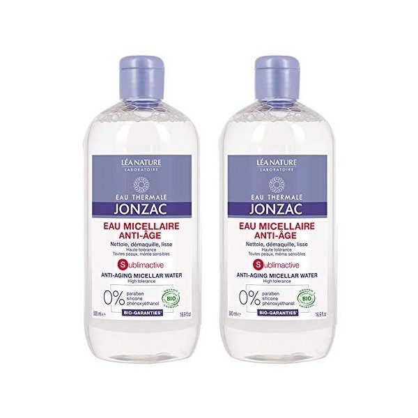 Eau de Jonzac Sublimactive Eau Micellaire Anti-Âge Bio Lot de 2 x 500 ml