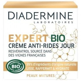 Diadermine Expert Bio Crème Visage Anti-Rides Jour, Resvératrol et Extrait dAlgues, 50ml Crème Jour et Nuit