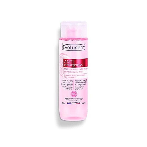 EVOLUDERM - Solution Micellaire Purifiante Anti-Imperfections - 250 ml - Fabrication Française