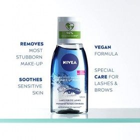 NIVEA Double Effect Démaquillant pour les yeux 125 ml , usage quotidien nettoyant visage pour le maquillage et le mascara à 