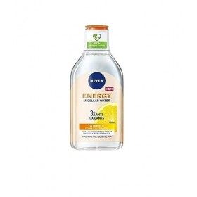 NIVEA Energy Eau micellaire à 3 antioxydants - Eau nettoyante 3-en-1, démaquillant végétalien avec vitamines C et B3, convien