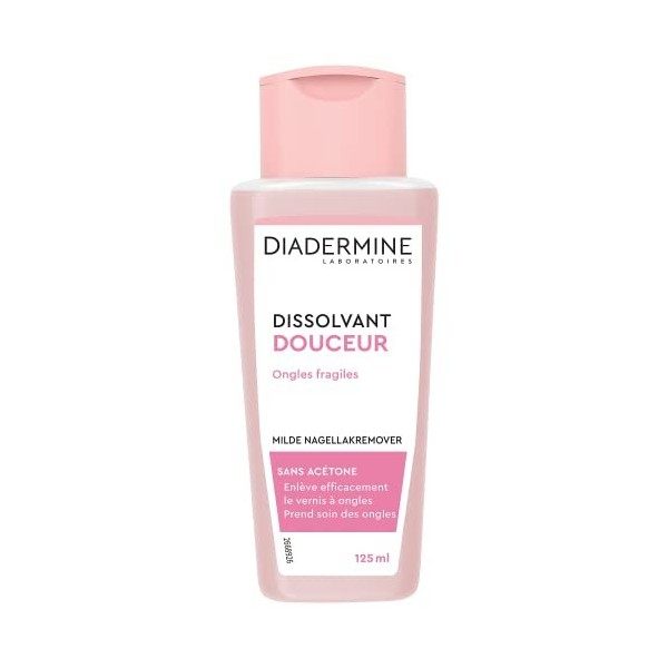 Diadermine - Dissolvant Douceur - Ongles Fragiles - Sans Acétone - Formule Douce et Efficace - Prend Soin des Ongles - Boutei...