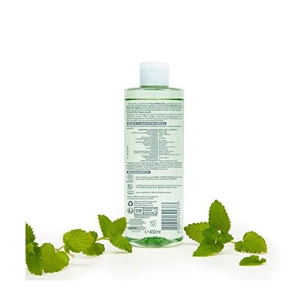 Garnier Bio - Eau Micellaire Rééquilibrante - Mélisse Bio - Peaux Mixtes et Sensibles - 400 mL
