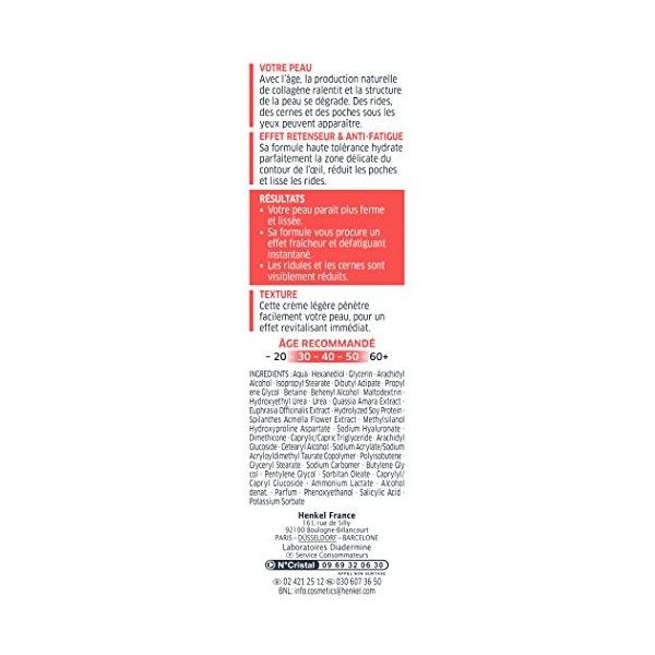 Diadermine - Lift+ - Soin Yeux Lissant – Format 15 ml Crème Jour et Nuit