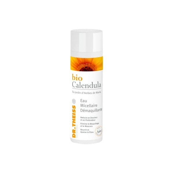 Bio Calendula Eau Micellaire sans rinçage | Démaquille et Nettoie la peau en douceur | Élimine les impuretés | Apaise et Soig