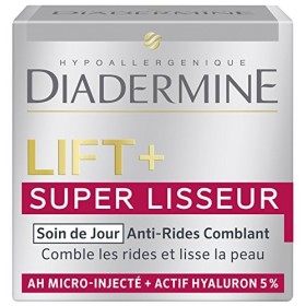 Diadermine - Lift+ Super Lisseur - Crème de Jour Visage - Soin Visage Anti rides Comblant - Acide Hyaluronique Micro-Injecté 