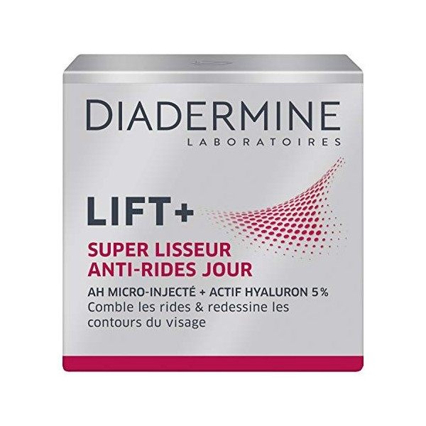 Diadermine - Lift+ Super Lisseur - Crème de Jour Visage - Soin Visage Anti rides Comblant - Acide Hyaluronique Micro-Injecté ...