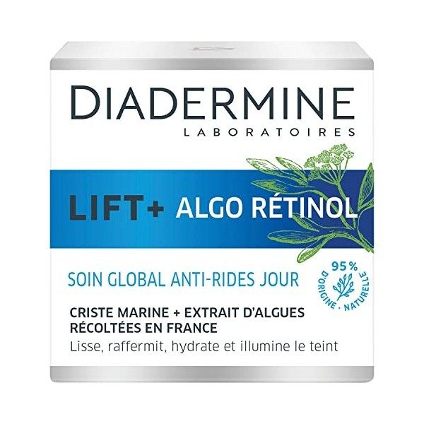 Diadermine - Routine Visage Lift + Algo Retinol : Crème Visage Soin de Jour Anti-Rides + Crème Visage Soin de Nuit Anti-Rides