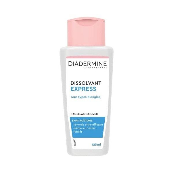 Diadermine - Dissolvant Express - Tous Types dOngles - Sans Acétone - Formule Ultra Efficace - Prend Soin des Ongles - Boute ...