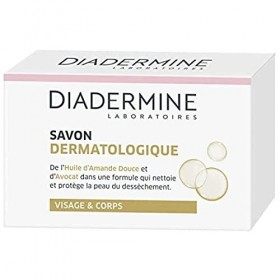 Diadermine - Savon dermatologique visage et corps - Amande Douce et Avocat - 100 g Crème Jour et Nuit