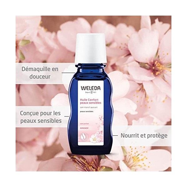 WELEDA - Huile Confort Peaux Sensibles - Peaux Sèches, Réactives, Atopiques - Nettoie et Démaquille - Flacon 50 ml