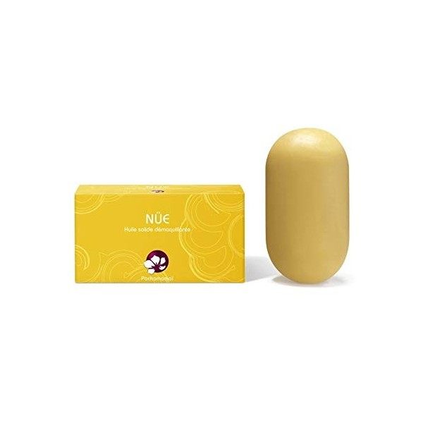 Pachamamaï Nüe Huile Solide Démaquillante 80g Bio/Vegan pour Peau Normale, Peau Mixte, Peau Sèche