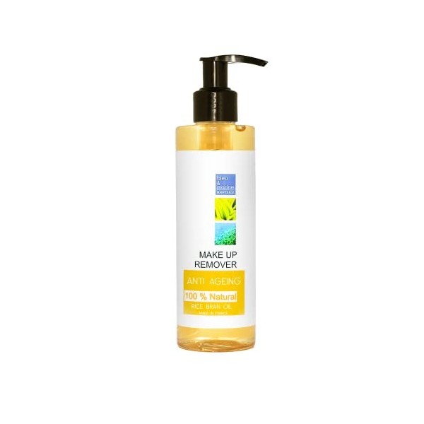 Huile de Riz Démaquillant Anti Age 200 ml - pompe - Huile Anti Age 100% Naturelle bénéfique pour réduire les Cernes et Poches