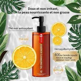 Thé noir démaquillant huile visage yeux lèvres démaquillant eau température et nettoyage muscles sensibles démaquillant huile