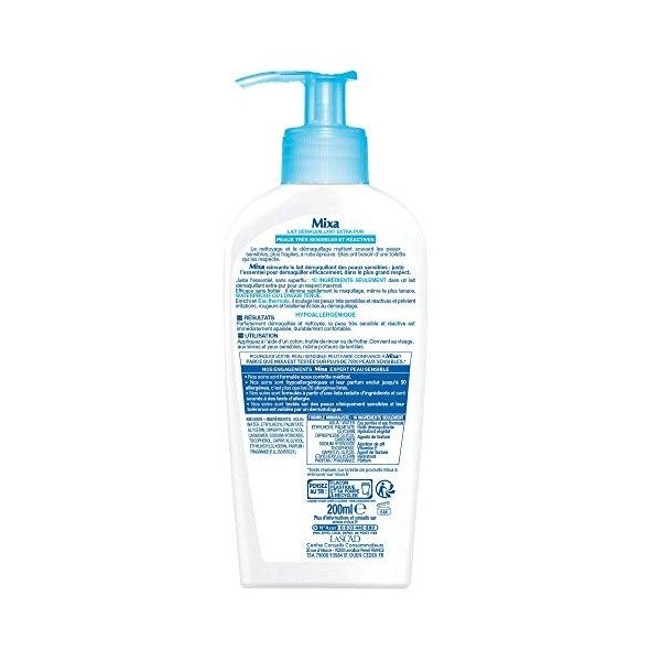 Mixa Expert Peau Sensible Lait Démaquillant Apaisant Extra-pur 200 ml